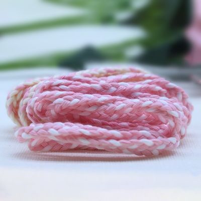 Garment 3 Strand Macrame Cord Orange White 5mm 3 Strand Cotton Rope
