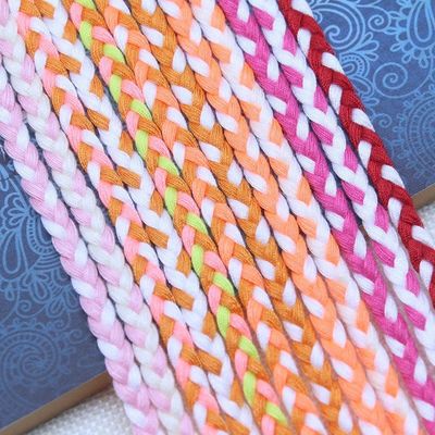 Garment 3 Strand Macrame Cord Orange White 5mm 3 Strand Cotton Rope