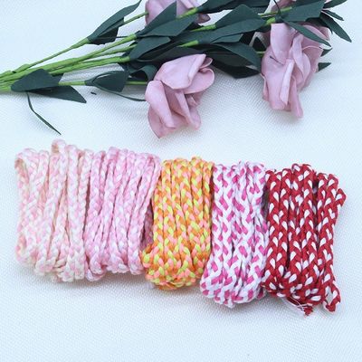 Garment 3 Strand Macrame Cord Orange White 5mm 3 Strand Cotton Rope