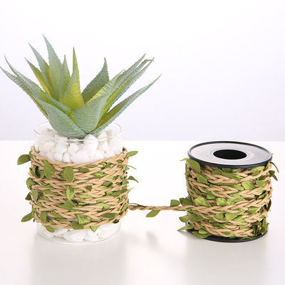 6mm Decorative Burlap Ribbon With Leaf 10m Twine Rope For Crafts