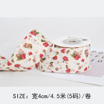 Bow Personalised Printed Ribbon 40mm Floral Printed Ribbon