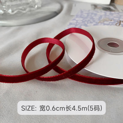 38mm Double Faced Velvet Ribbon 3.8cm Dark Red Velvet Ribbon