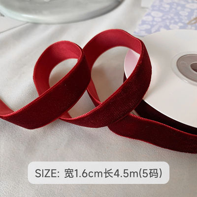 38mm Double Faced Velvet Ribbon 3.8cm Dark Red Velvet Ribbon