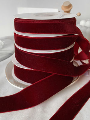38mm Double Faced Velvet Ribbon 3.8cm Dark Red Velvet Ribbon