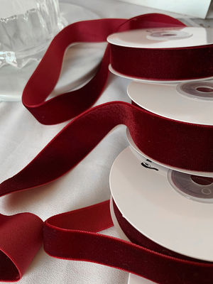 38mm Double Faced Velvet Ribbon 3.8cm Dark Red Velvet Ribbon