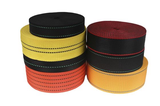 UV Resistant UHMWPE Webbing Black Yellow For Parachute Tent Beach Chair