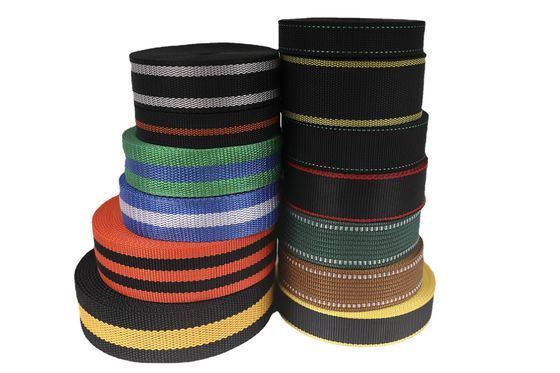 UV Resistant UHMWPE Webbing Black Yellow For Parachute Tent Beach Chair