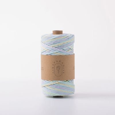 ISO9001 Solid Braid Cotton Rope Colorful 3mm Twisted Macrame Cord