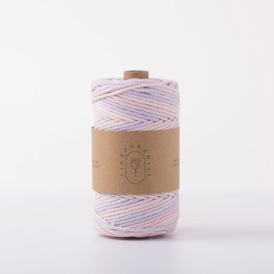 ISO9001 Solid Braid Cotton Rope Colorful 3mm Twisted Macrame Cord