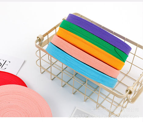 10mm-40mm Plain Cotton Ribbon Pink Green Blue Woven Edge Ribbon