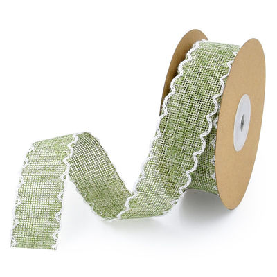 25mm*10y Burlap Ribbon Rolls Weave Edge 2.5cm Burlap Trim By The Yard