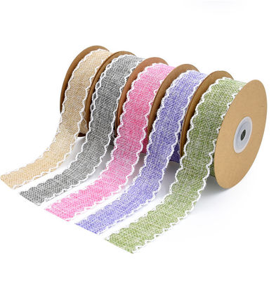25mm*10y Burlap Ribbon Rolls Weave Edge 2.5cm Burlap Trim By The Yard