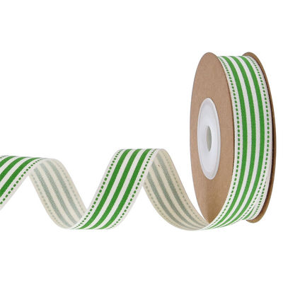 15mm*3y Christmas Gift Ribbon Printed White Cotton Ribbon For Presents