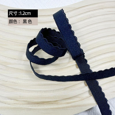 Garment Accessories Ribbon 1.2cm Weaved Edge Polyester Elastic Bra Strap with Eco-friendly Features