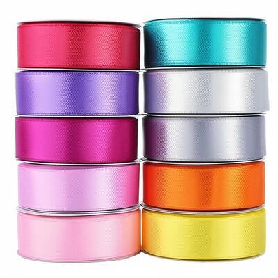 Assorted Polyester Nylon Ribbon With Solid Pattern Soft And Smooth Finish Perfect For Textile Crafts And Packaging Needs